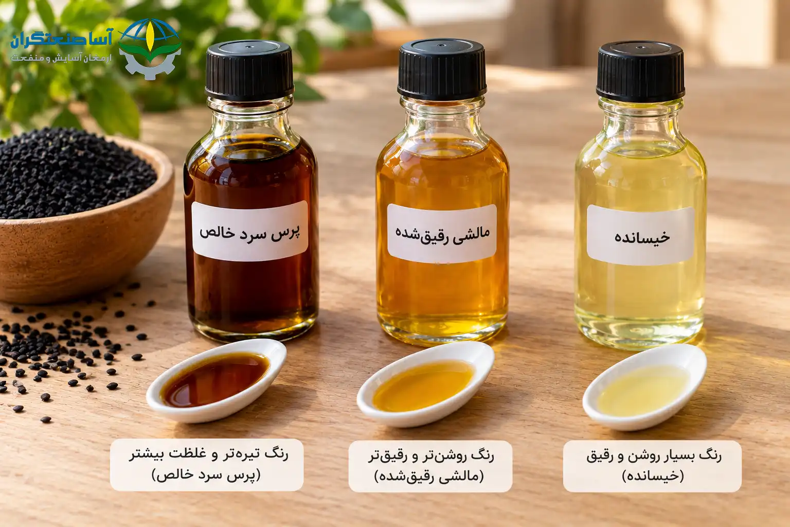 خواص انواع روغن سیاه دانه در ناف؛ مقایسه روغن سیاه دانه پرس سرد، مالشی و خیسانده
